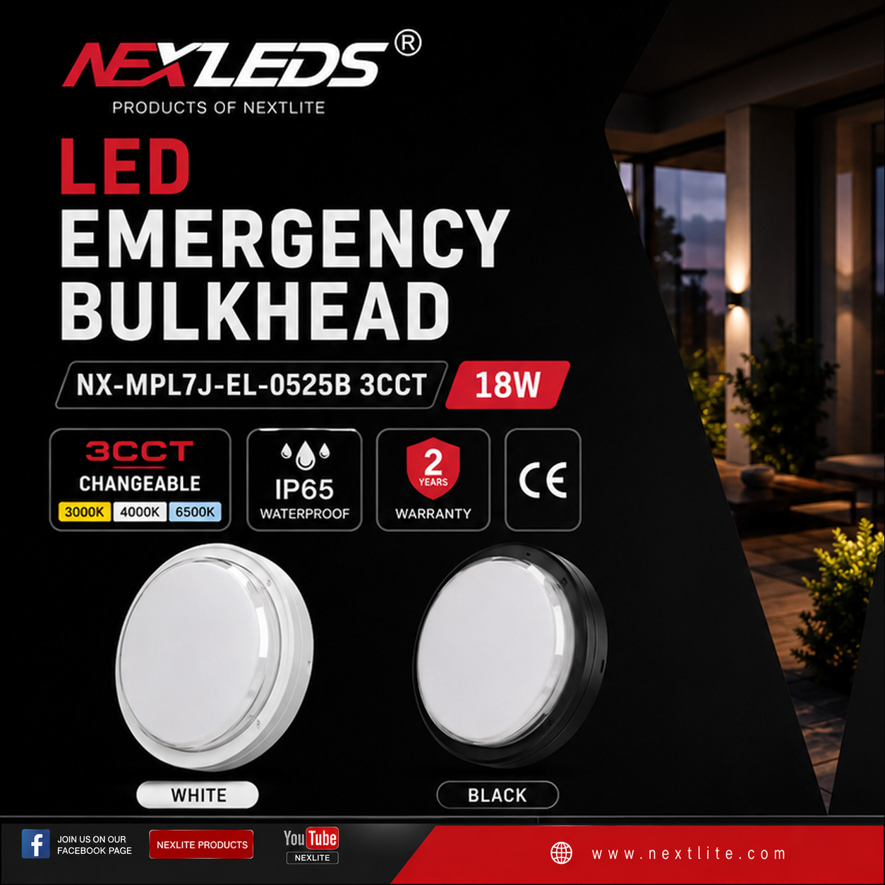 ‎NX MPL7J EL 0525B 18W 3CCT WH / BK