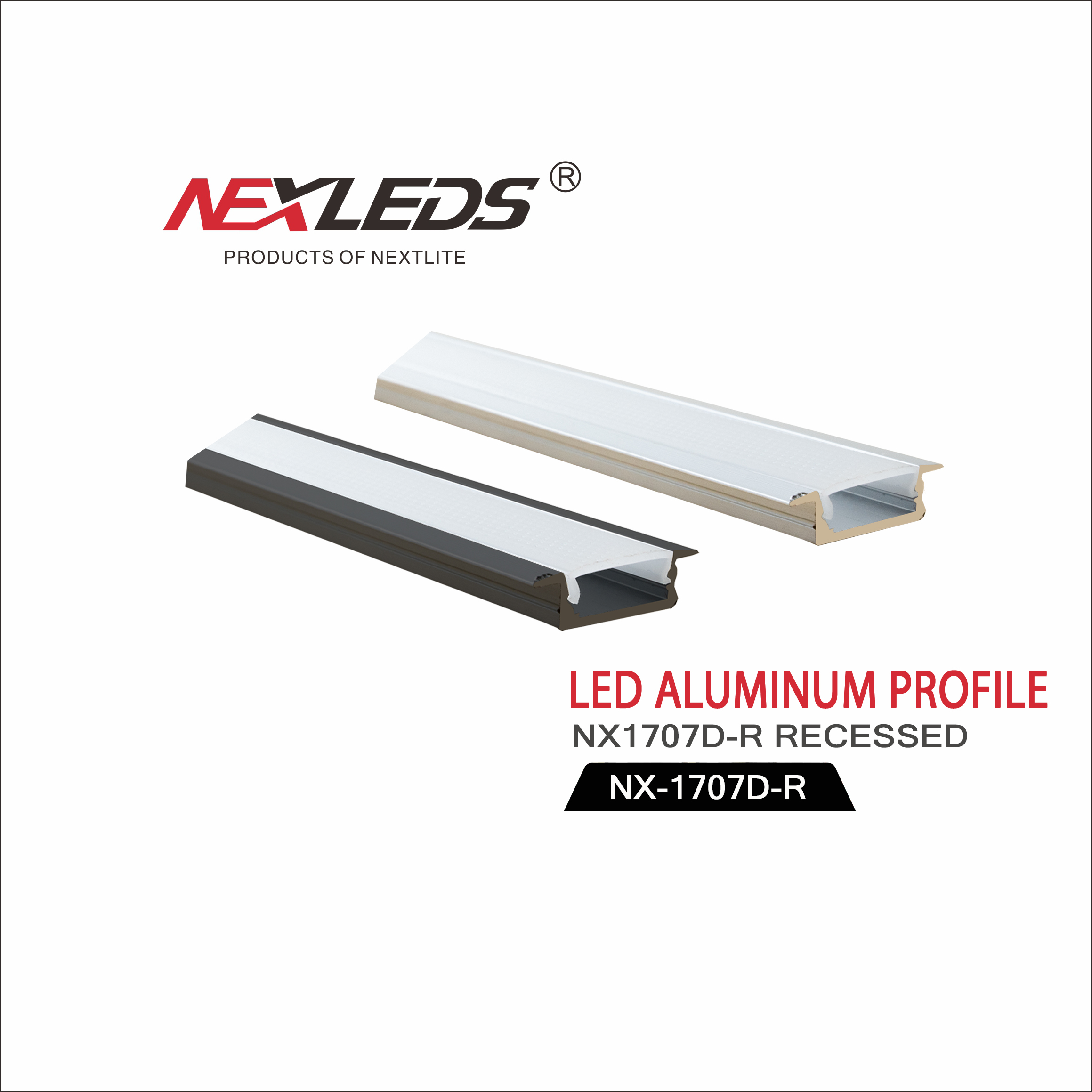 NX1707D R SL / BK ALUMINUM PROFILE RECESSED