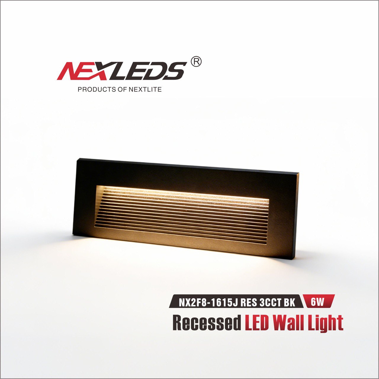 Surface LED Wall Light NX2F8 1615J RES 3CCT BK