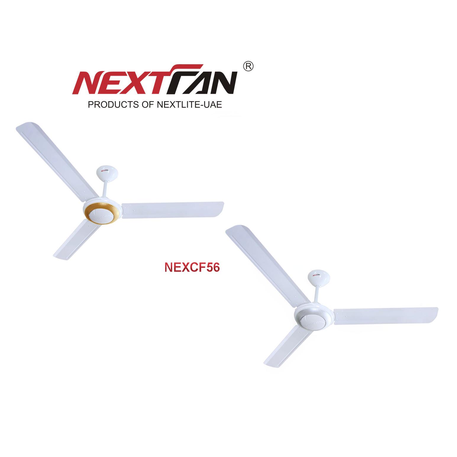 56" CEILING FAN WH+WH RING